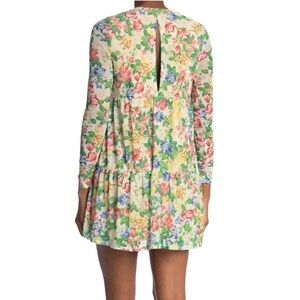 AFRM Floral Long Sleeve babydoll Dress - Multicolor